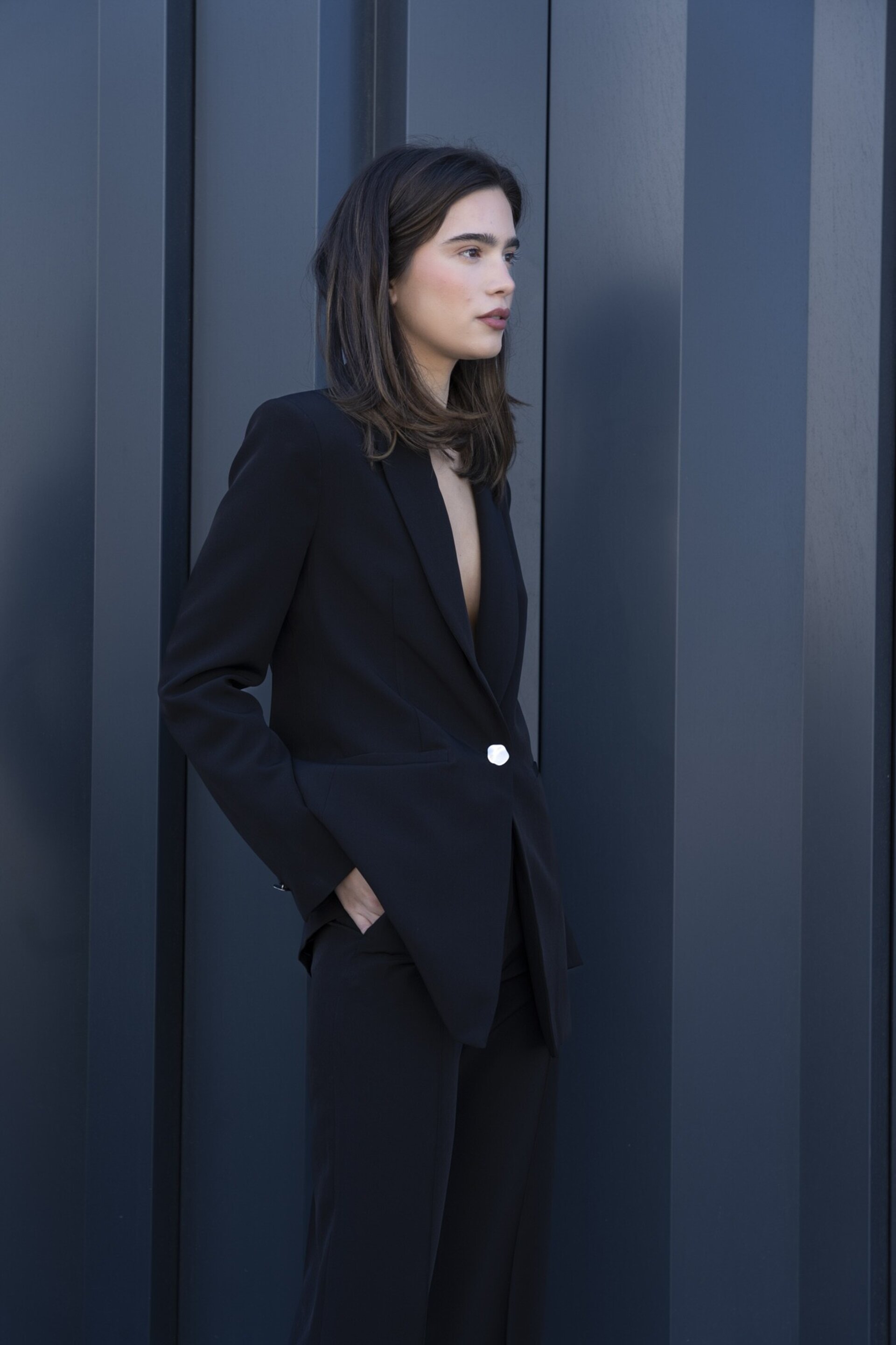 Conjunto Blazer y Pantalón Botón Plateado - 4